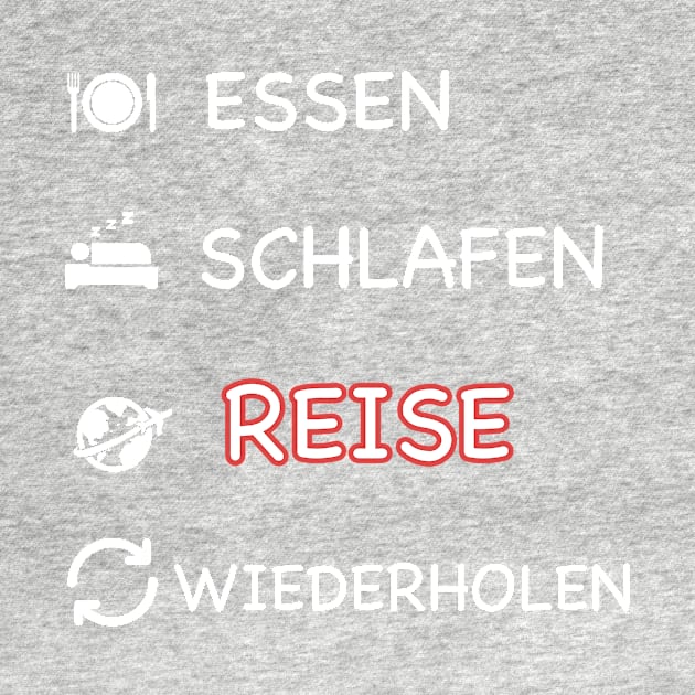 ESSEN SCHLAFEN REISE T-SHIRT by yellowpinko